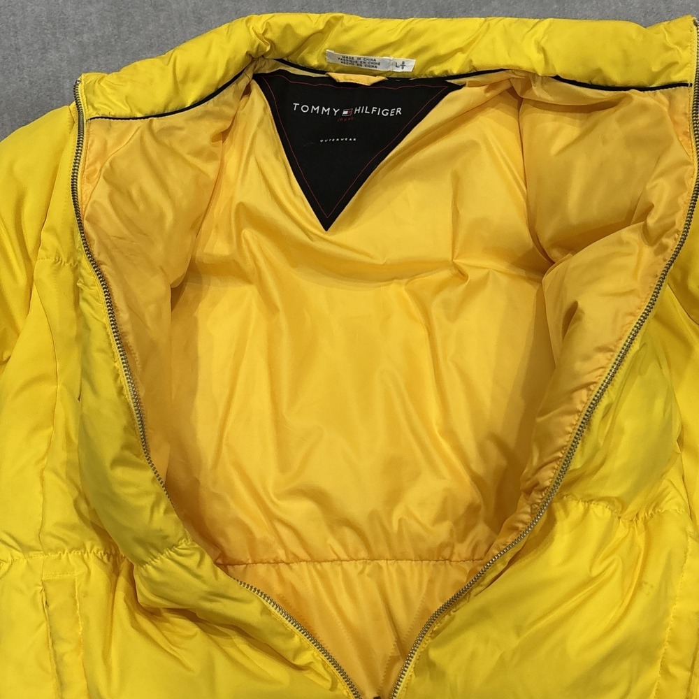Tommy Hilfiger Puffer Jacket womens large Yellow READ - Picture 6 of 14